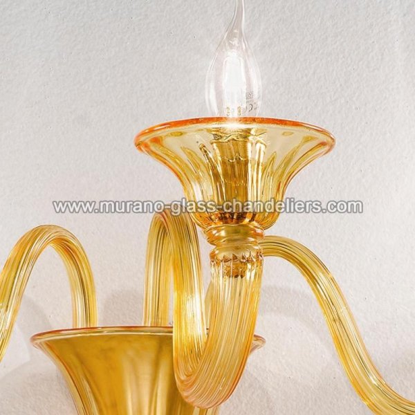 【MURANO GLASS CHANDELIERS】イタリア・ヴェネチアンガラスウォールライト3灯「PAOLA」（W500×D390×H250mm）