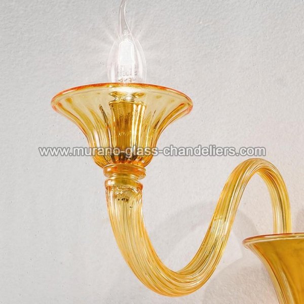 【MURANO GLASS CHANDELIERS】イタリア・ヴェネチアンガラスウォールライト3灯「PAOLA」（W500×D390×H250mm）