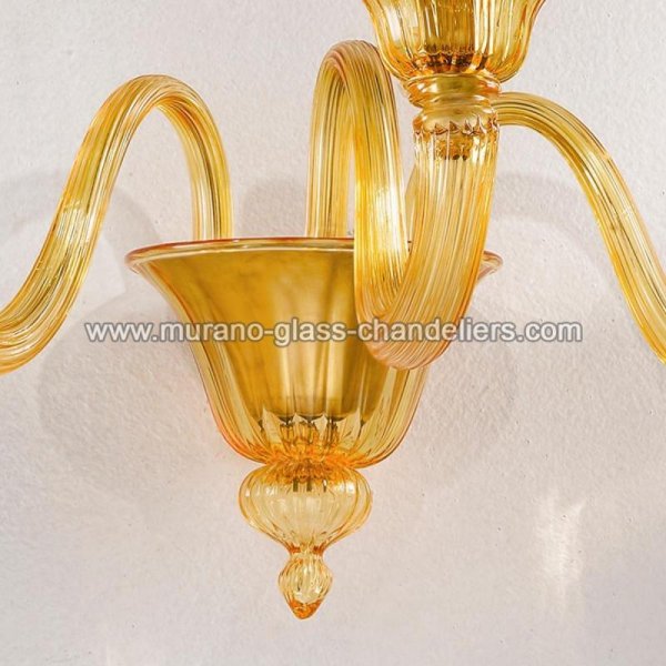 【MURANO GLASS CHANDELIERS】イタリア・ヴェネチアンガラスウォールライト3灯「PAOLA」（W500×D390×H250mm）