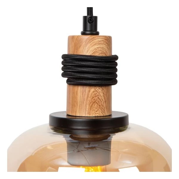 【LUCIDE】ベルギー ペンダントライト「ILONA」Orange 1灯（φ180×H1610mm）