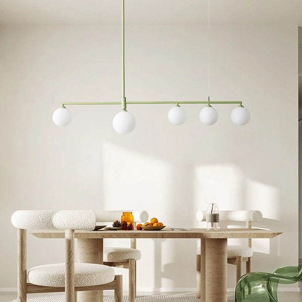 デザイン照明　モダンペンダントライト　4／5灯 ゴールド／ホワイト／ブラック／グリーン（W1200mm）