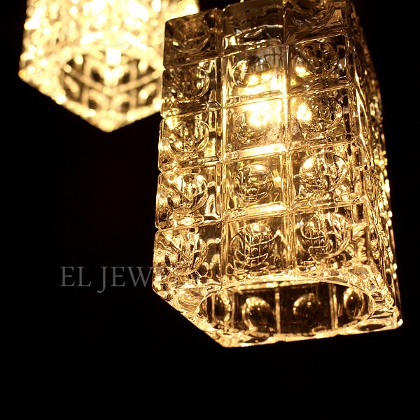 【LA LUCE】デザイン照明 クリスタルペンダントライト 6灯 クローム(φ220×H700mm)