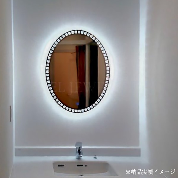 2台在庫有】キラキラクリスタル♪LEDライト付き女優ミラー♪壁掛け・L