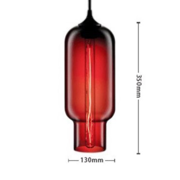 リーズナブル】カラーガラスシェードペンダントライト1灯（W130×H350mm