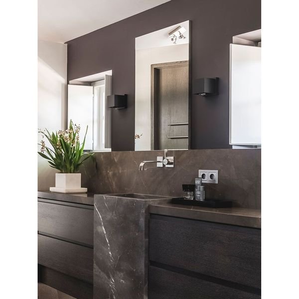 【MARETTI】オランダ・LEDウォールライト「VASO」1灯 BLACK（W100×D120×H120mm）