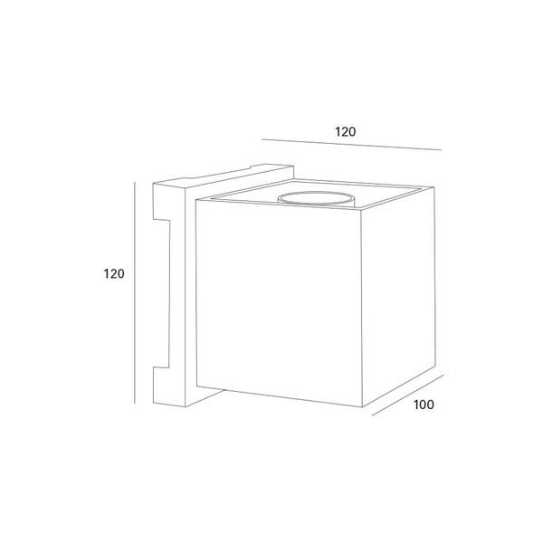 【MARETTI】オランダ・LEDウォールライト「VASO」1灯 BLACK（W100×D120×H120mm）