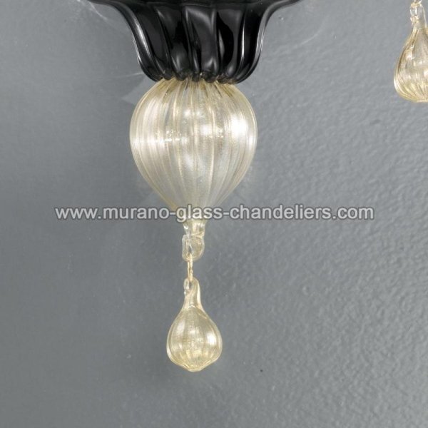 【MURANO GLASS CHANDELIERS】イタリア・ヴェネチアンガラスウォールライト2灯「CABIRI」（W300×D270×H300mm）