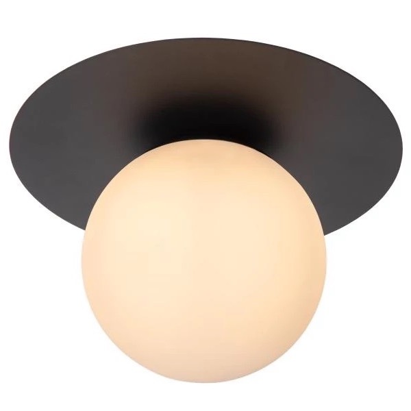 【LUCIDE】ベルギー デザイン照明 シーリングライト「TRICIA」Black 1灯(φ250×H175mm)