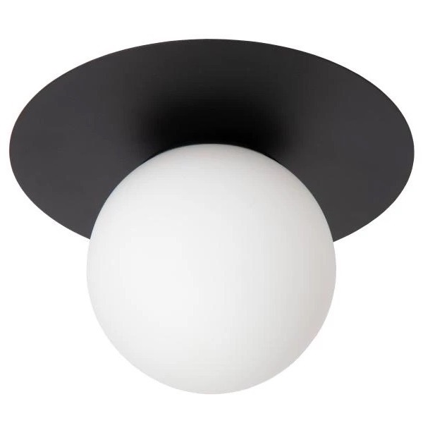 【LUCIDE】ベルギー デザイン照明 シーリングライト「TRICIA」Black 1灯(φ250×H175mm)