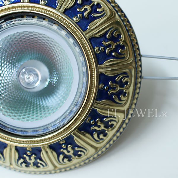 【1台在庫有！ゴールドのみ】【ART GLASS】デザインダウンライト 1灯 ブルー (W100×H20mm)*
