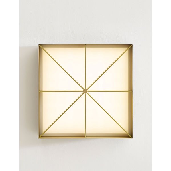 【TECH LIGHTING】アメリカ・スクエア型シーリングライト「LOOM」1灯Black/Gold(W360×L360×H90mm)