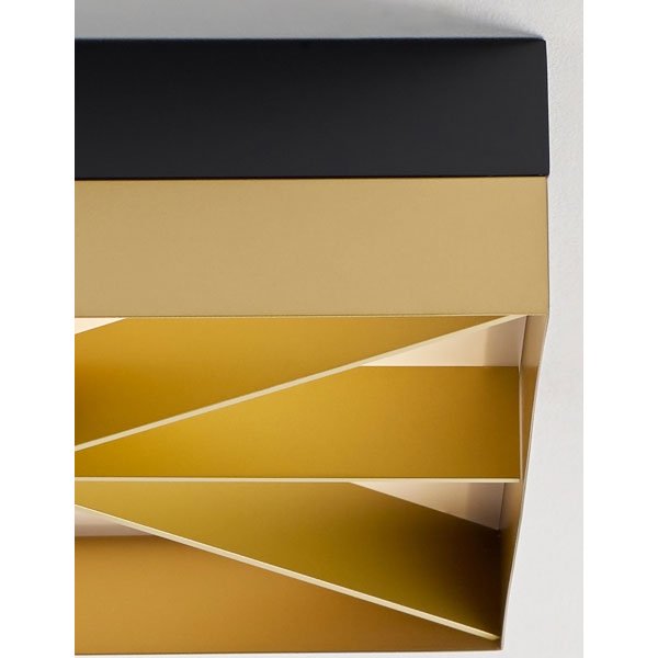 【TECH LIGHTING】アメリカ・スクエア型シーリングライト「LOOM」1灯Black/Gold(W360×L360×H90mm)