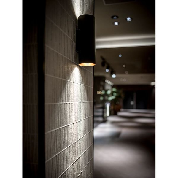 【MARETTI】オランダ・ウォールライト「JUG」2灯 BLACK×GOLD（W80×D85×H220mm）