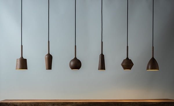 【MOARE】日本製・飛騨木のサステナブルな木製照明 「モノペンダント　01」ペンダントライト 1灯 (Φ135×H270mm)