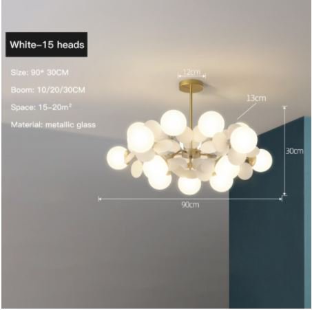 ガラスシェードデザイン照明 ホワイト／グレー／カラフル 15灯