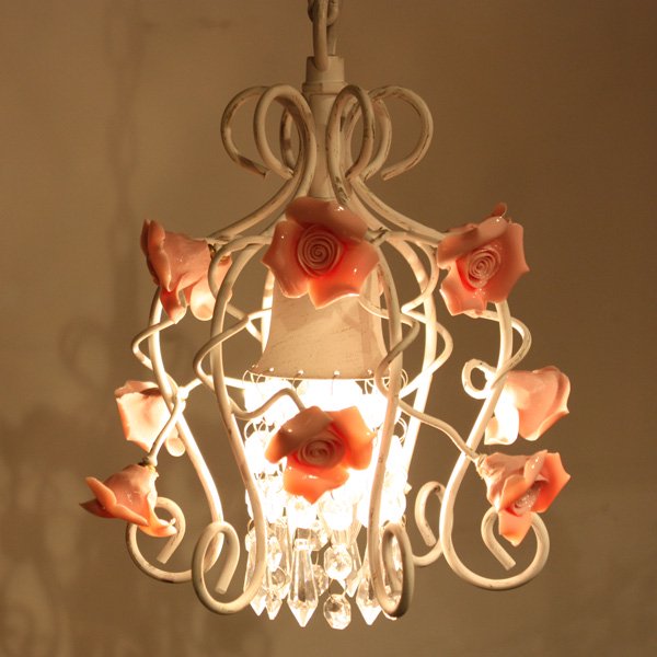 【超美品】ローズシャンデリア 6灯 薄紫 バラ パープル アイアン アンティーク 超美品】ローズシャンデリア 6灯 薄紫 バラ パープル アイアン