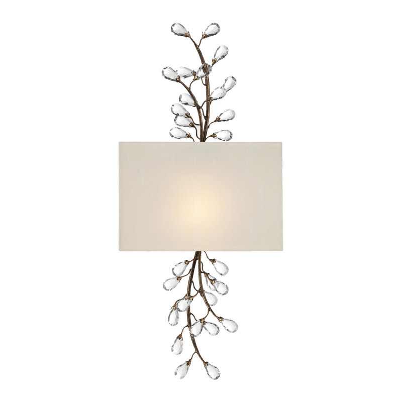 【CURREY】アメリカ・クリスタルウォールライト 1灯「Crystal Bud」ゴールド(W304×D101×H679mm)