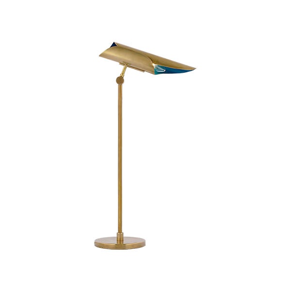 【Visual Comfort】テーブルライト 1灯 「Flore Desk Lamp」　ゴールド・ブルー (W152×D298〜311×H603mm)