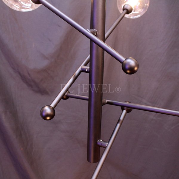 4台在庫有！】ガラスボールシェードペンダントライト4灯ブラック（φ720