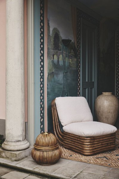 【GUBI】北欧デザイン照明「Bohemian 72 floor lamp, rattan」テーブルライト(Φ450×H450mm)