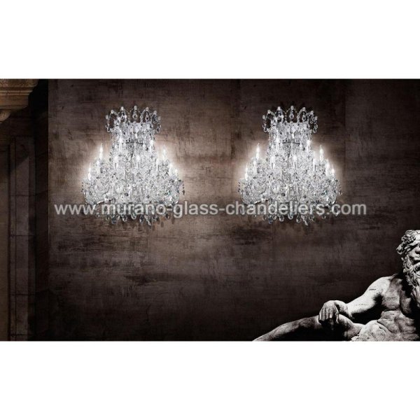 【MURANO GLASS CHANDELIERS】イタリア・ヴェネチアンガラスウォールライト11灯「CANALETTO」（W840×D440×H940mm）