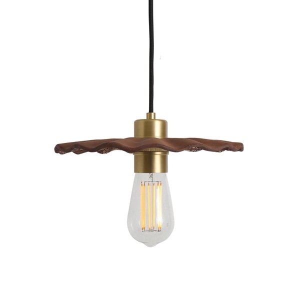 【Mullan】アイルランド・「KAPOK」オーガニックセラミックペンダントライト1灯・RED IRON(W270×H95mm)