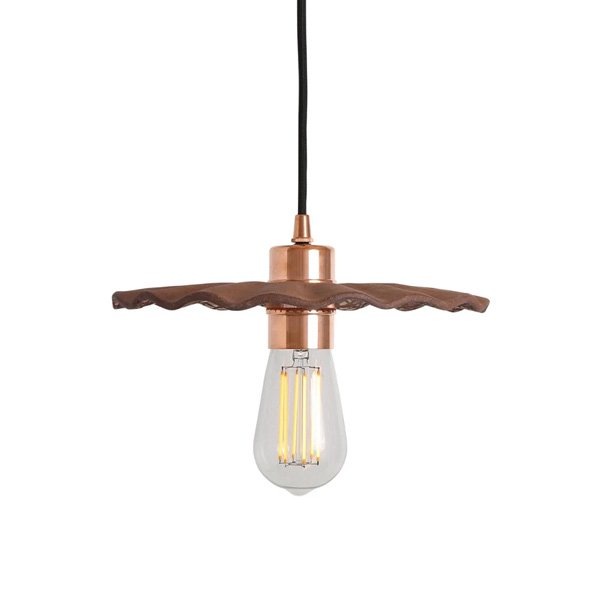 【Mullan】アイルランド・「KAPOK」オーガニックセラミックペンダントライト1灯・RED IRON(W270×H95mm)