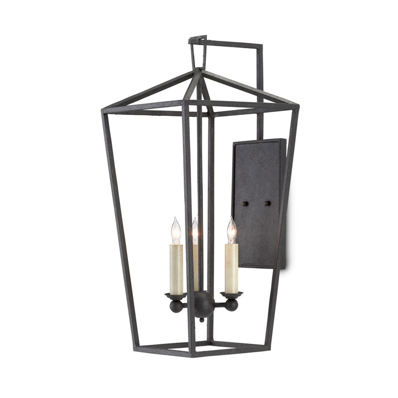 【CURREY】アメリカ・ウォールライト 3灯「Denison」ブラック(W273×D292×H609mm)