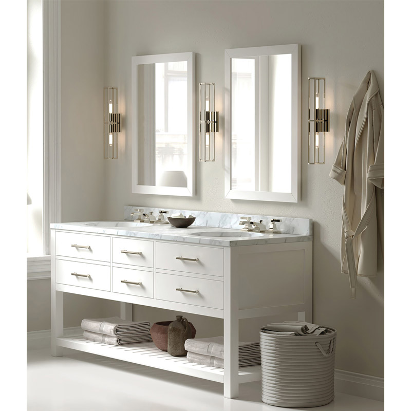 【CURREY】アメリカ・ウォールライト 2灯「Bergen」クローム（W110×D90×H530mm）