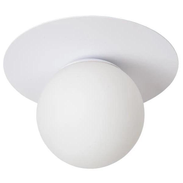 【LUCIDE】ベルギー デザイン照明 シーリングライト「TRICIA」White 1灯（φ250×H175mm）