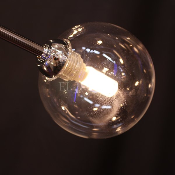 【入荷未定】ガラスボールシェード シャンデリア　13灯・シルバー（φ720×H530mm）LED