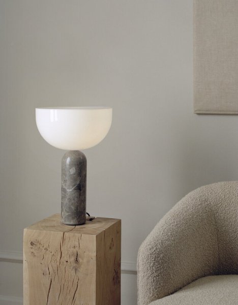 Kizu New Works ポータブルテーブルランプ 照明 New Works】「Kizu portable table lamp, white marble