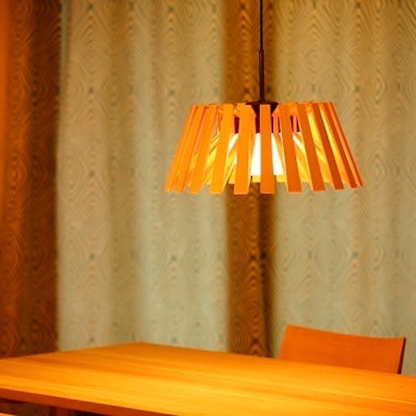 【MOARE】日本製・飛騨木のサステナブルな木製照明 「リタ ペンダントライト」ペンダントライト 1灯(Φ510×H225mm)