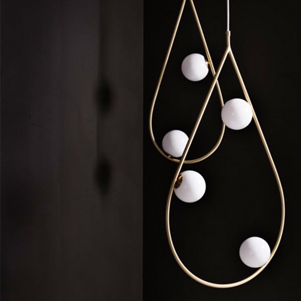 【Pholc】「Pearls 65 pendant, brass」デザイン照明2灯 ブラス(W290×D100×H650mm)