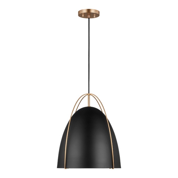 【GENERATION LIGHTING】アメリカ・Sea Gull Collectionペンダントライト「Norman」ラージ 1灯 ブラス/ブラック (Φ391×H486mm)
