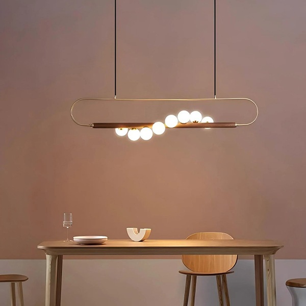 デザイン照明　ガラスボールシェード　シーリングペンダントライト（W1200×H280mm）
