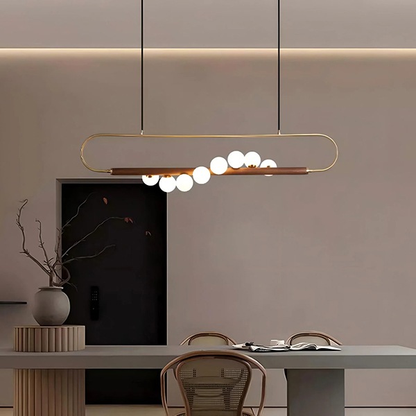 デザイン照明　ガラスボールシェード　シーリングペンダントライト（W1200×H280mm）