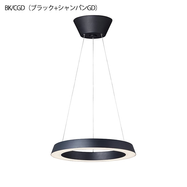 ループLEDペンダンライト「Loop LED-pendant light」1灯・ブラック/ホワイト(φ490×H93mm)【業販対象外】