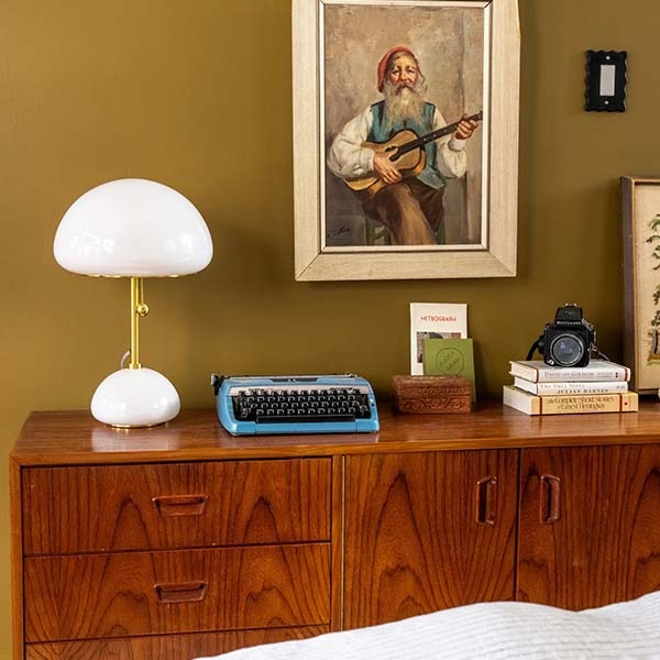 【MITZI】アメリカ・モダンテーブルライト「Cortney」1灯・ホワイト（Φ299×H464mm）