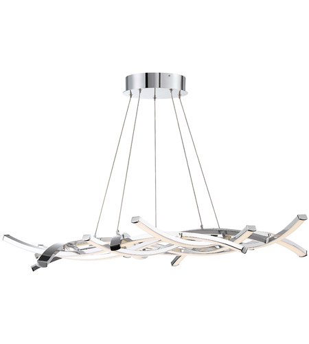 【WAC LIGHTING】クロームシャンデリアシーリングライト「Divergence」9灯（L1111×W1111×H140mm）