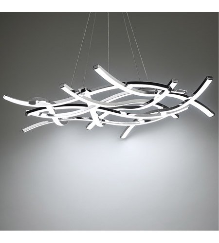 【WAC LIGHTING】クロームシャンデリアシーリングライト「Divergence」9灯（L1111×W1111×H140mm）