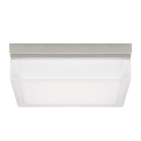 【TECH LIGHTING】アメリカ・スクエア型シーリングライト「BOXIE」L・1灯Satin Nickel（W230×L230×H56mm）