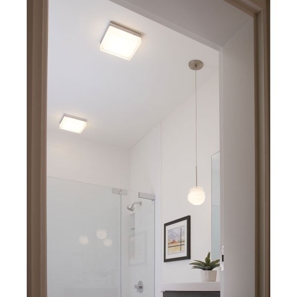 【TECH LIGHTING】アメリカ・スクエア型シーリングライト「BOXIE」L・1灯Satin Nickel（W230×L230×H56mm）