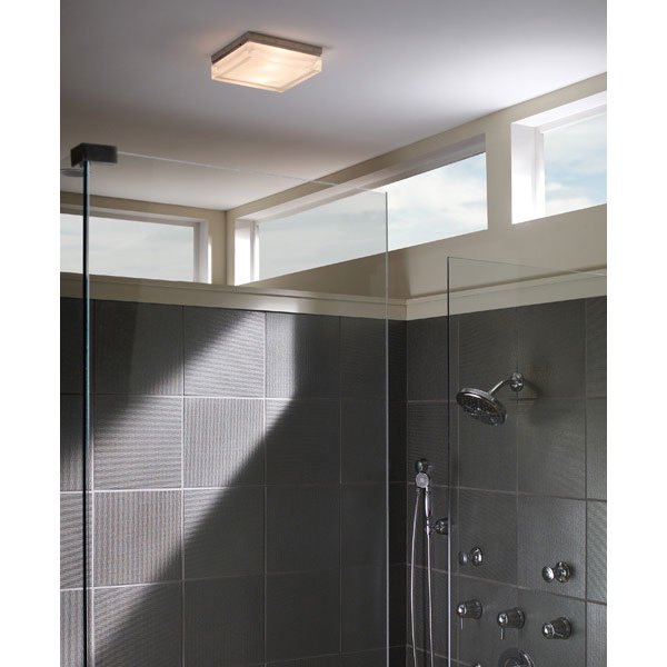 【TECH LIGHTING】アメリカ・スクエア型シーリングライト「BOXIE」L・1灯Satin Nickel（W230×L230×H56mm）