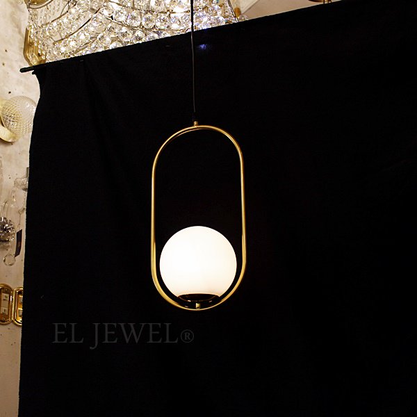 ガラスボールシェードペンダントライト1灯（W200×H400mm）