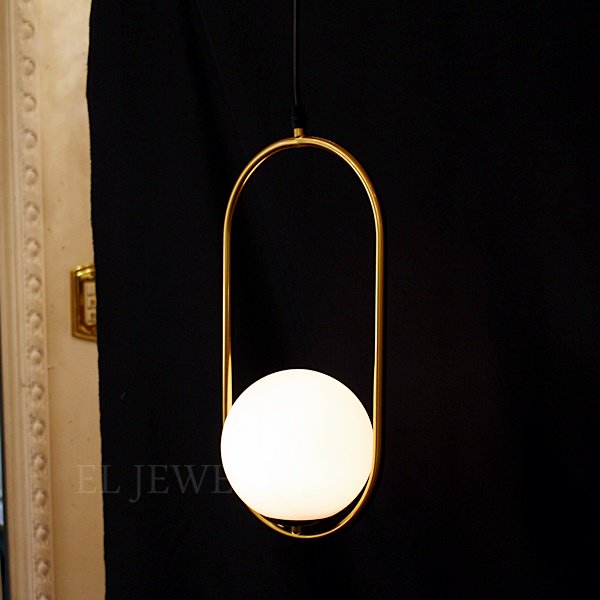 ガラスボールシェードペンダントライト1灯（W200×H400mm）