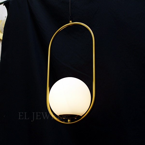 ガラスボールシェードペンダントライト1灯（W200×H400mm）