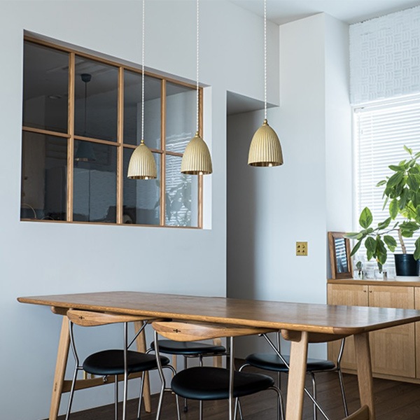 【FUTAGAMI】「ペンダントランプ プリーツ ロング」1灯・鋳肌（φ160×H210mm）