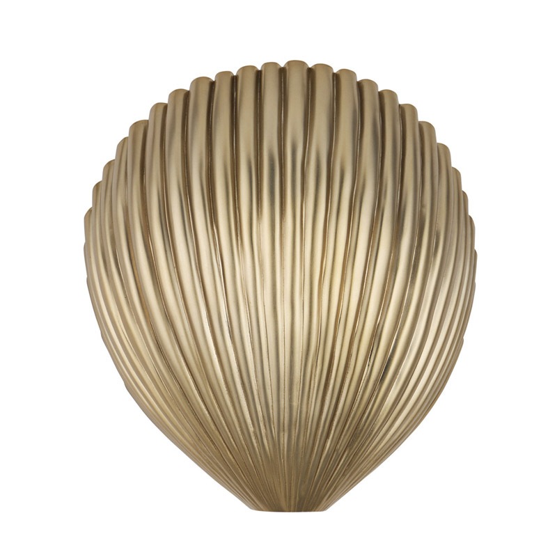 【CURREY】アメリカ・シェル型ウォールライト 1灯「Alexine」ゴールド（W235×D127×H247mm）