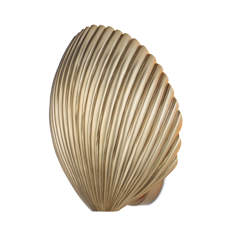 【CURREY】アメリカ・シェル型ウォールライト 1灯「Alexine」ゴールド（W235×D127×H247mm）